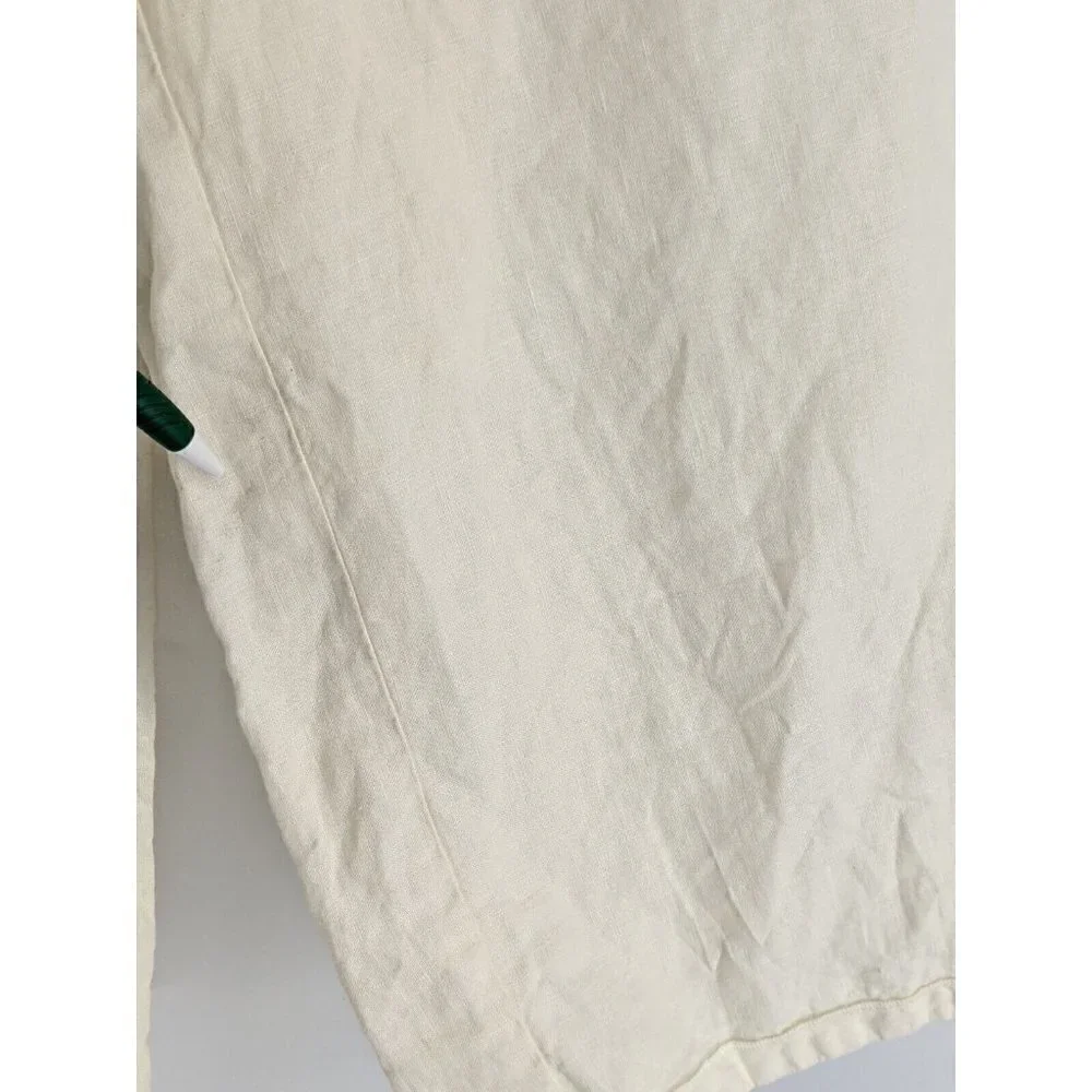 J Jill Linen Pants Drawstring Women's 6 Petite 6P Cropped Lined MEAS 27 X 21.5 - Picture 9 of 9